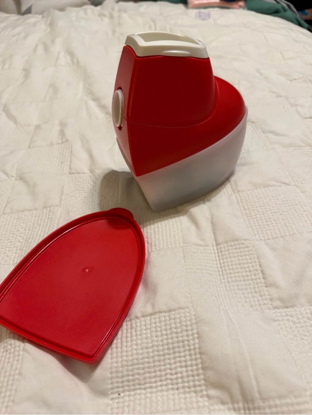 Tupperware Red and White Mini Cheese Mill